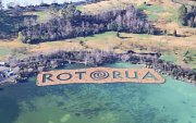 Rotorua, NZ, 1 acre BioHaven floating concentrated wetland island